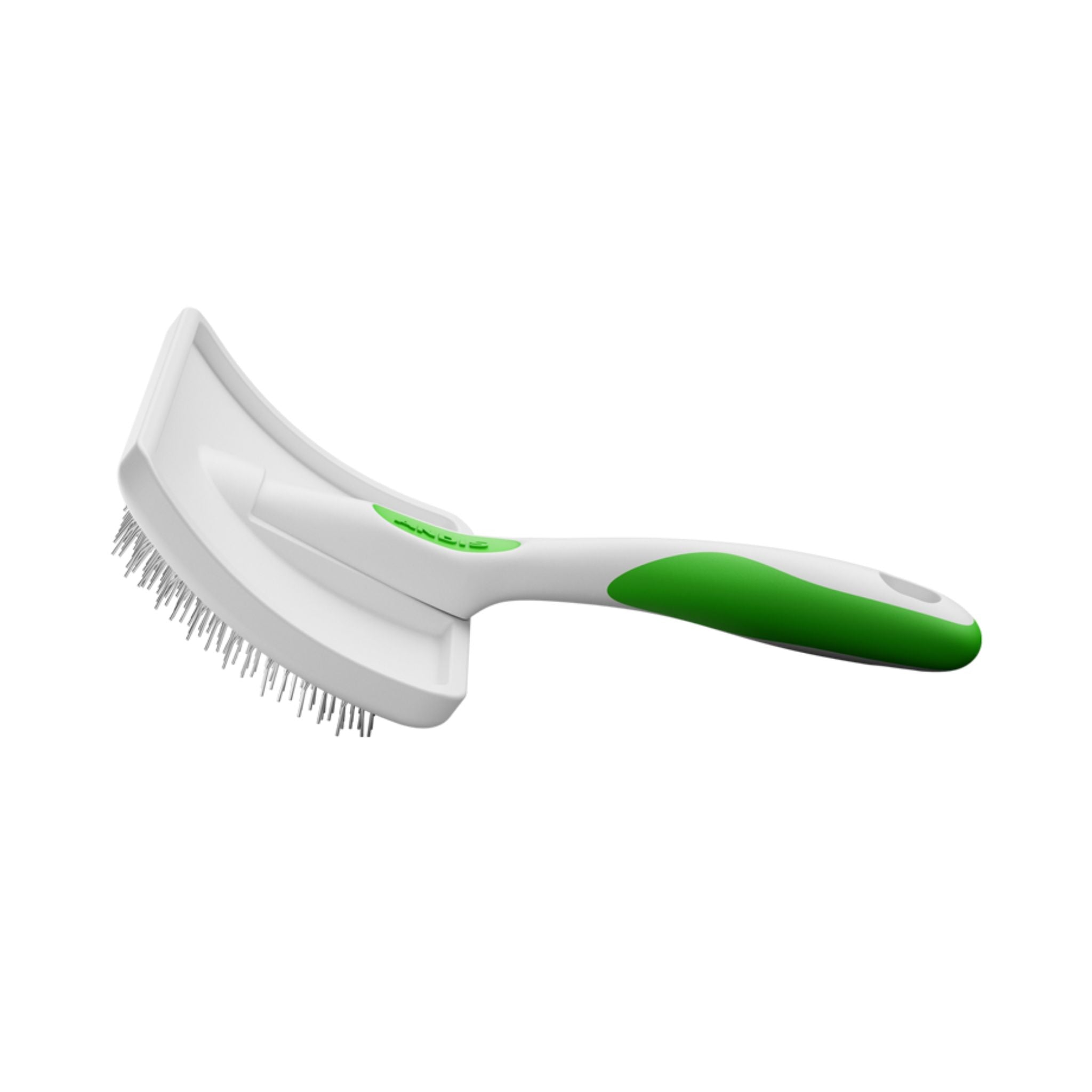 Side profile of the Andis Large Firm Slicker Brush, highlighting the brush's slim design and anti-slip grip for easy handling.