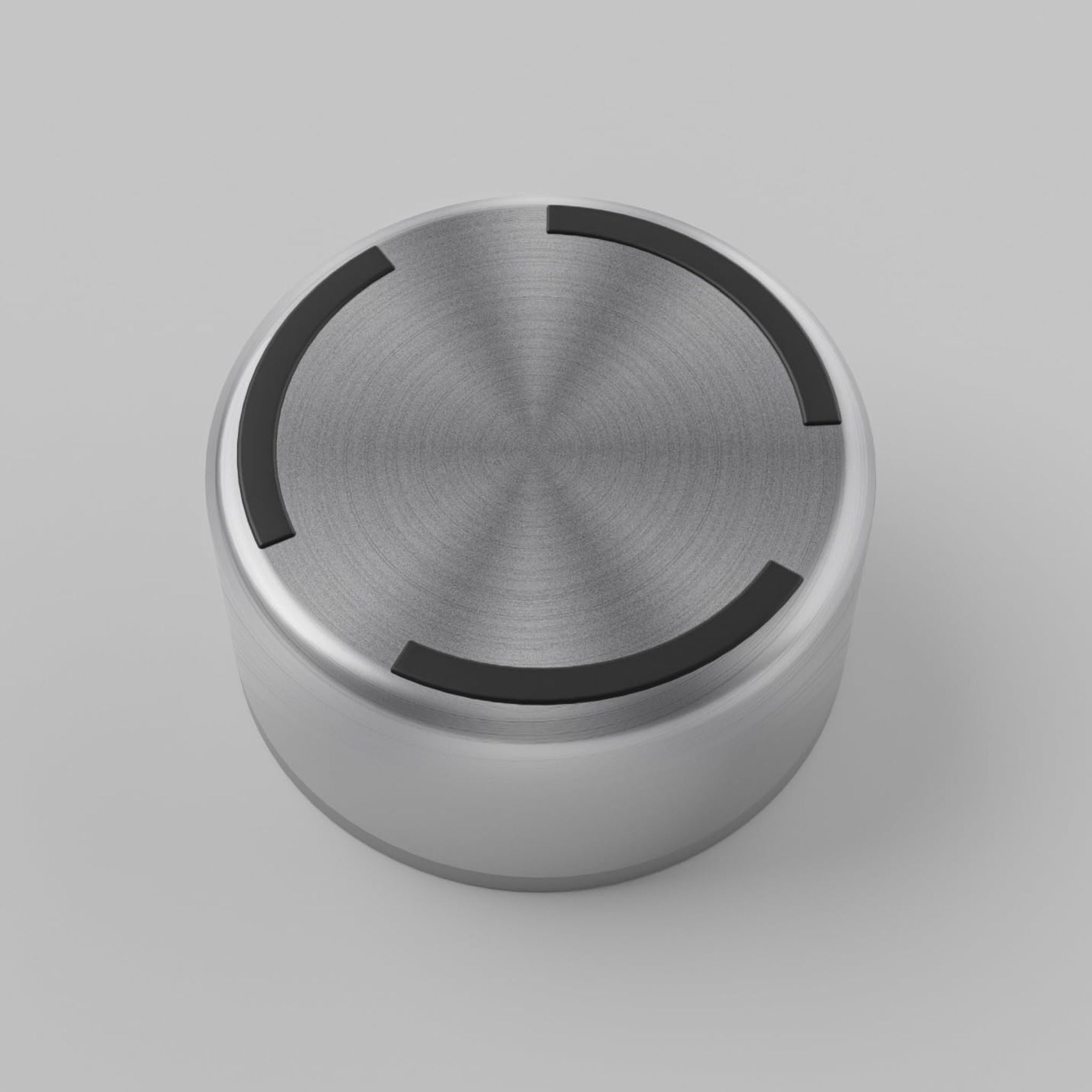 Fuzzl Titan Thermal Dog Bowl in Brushed Stainless Steel, flipped to show ultra grip non-slip rubber base.