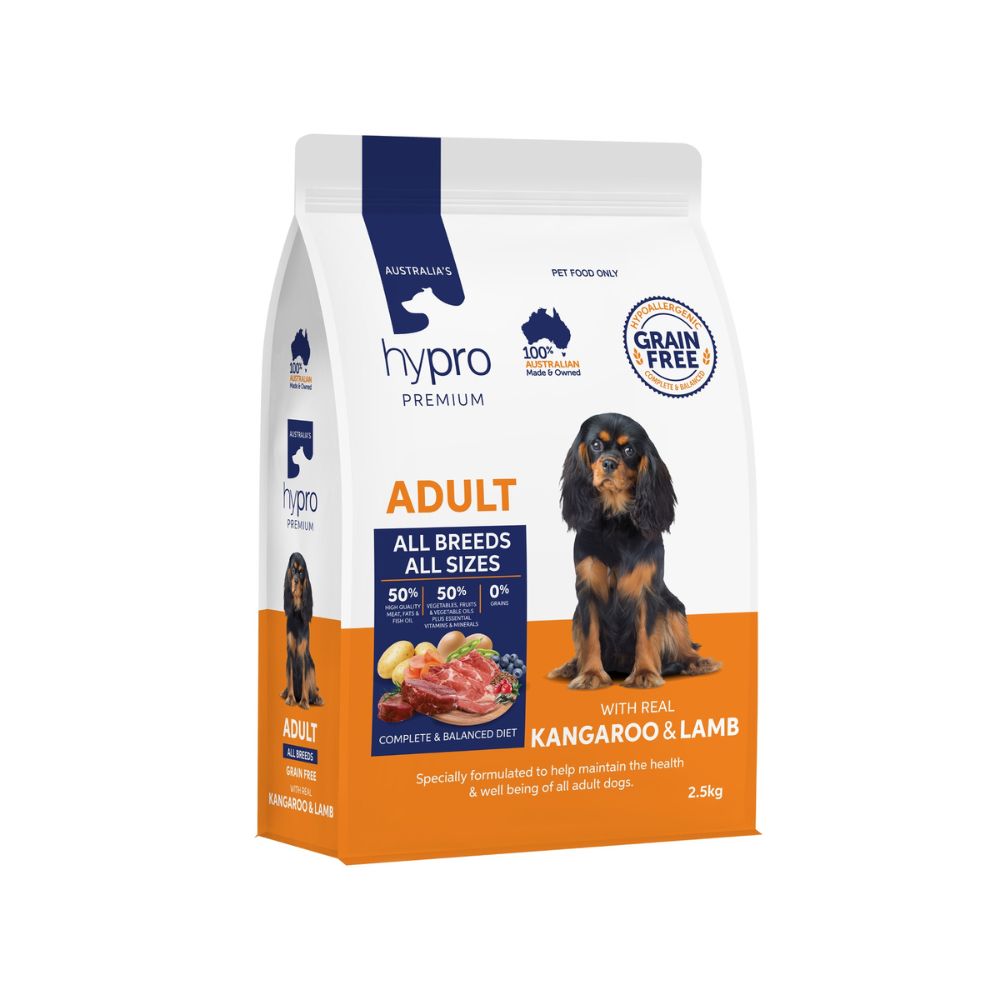 Hypro Premium Grain Free Kangaroo & Lamb Adult Dog Food 2.5kg Bag