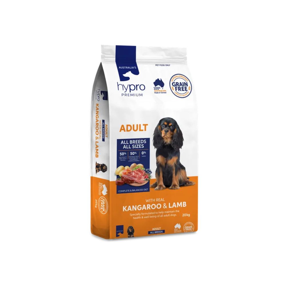 Hypro Premium Grain Free Kangaroo & Lamb Adult Dog Food 20kg Bag