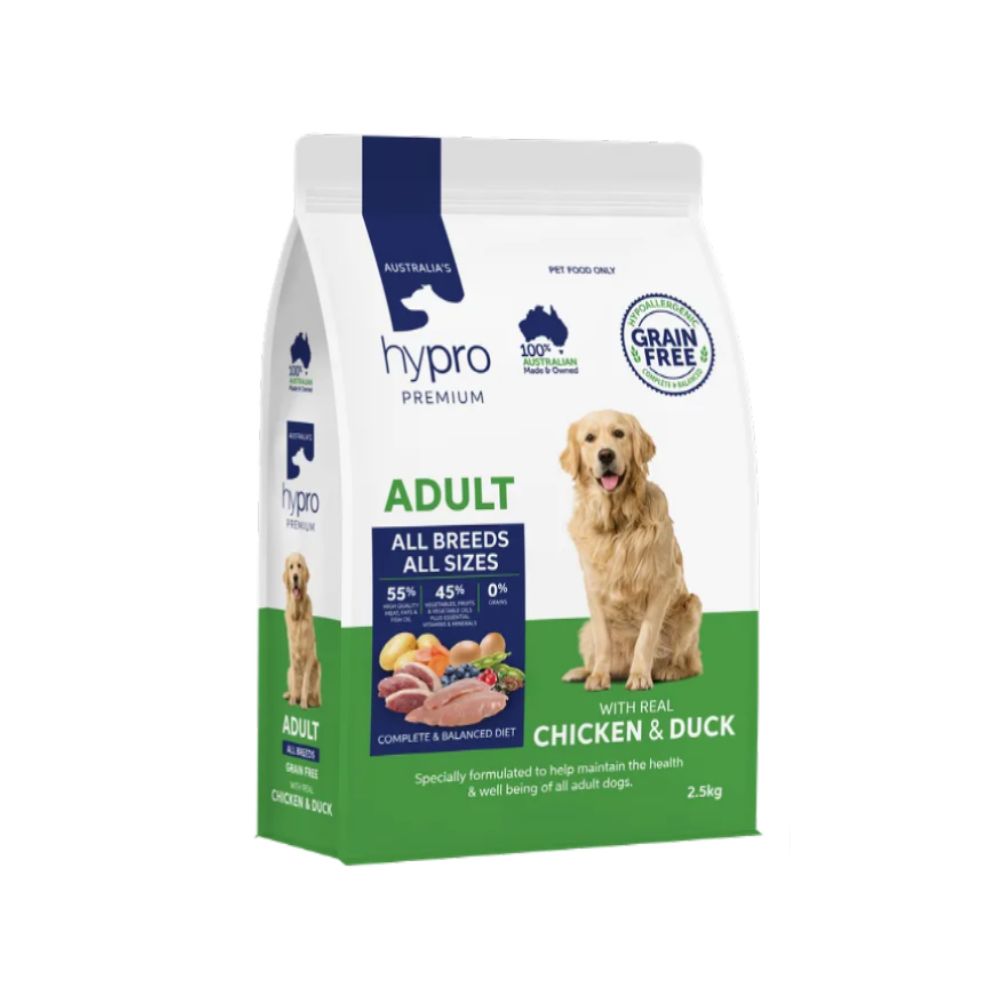 Hypro Premium Grain Free Chicken & Duck Adult Dog Food 2.5kg Bag