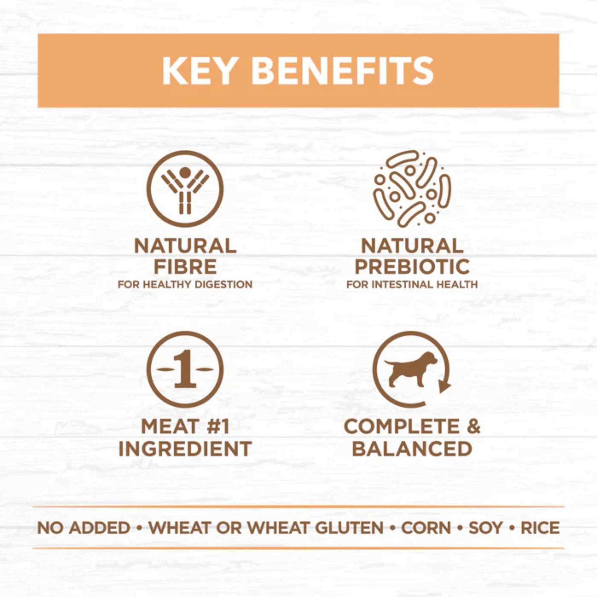 Key benefits chart for Ivory Coat Grain Free Puppy Wet Dog Food Chicken Stew