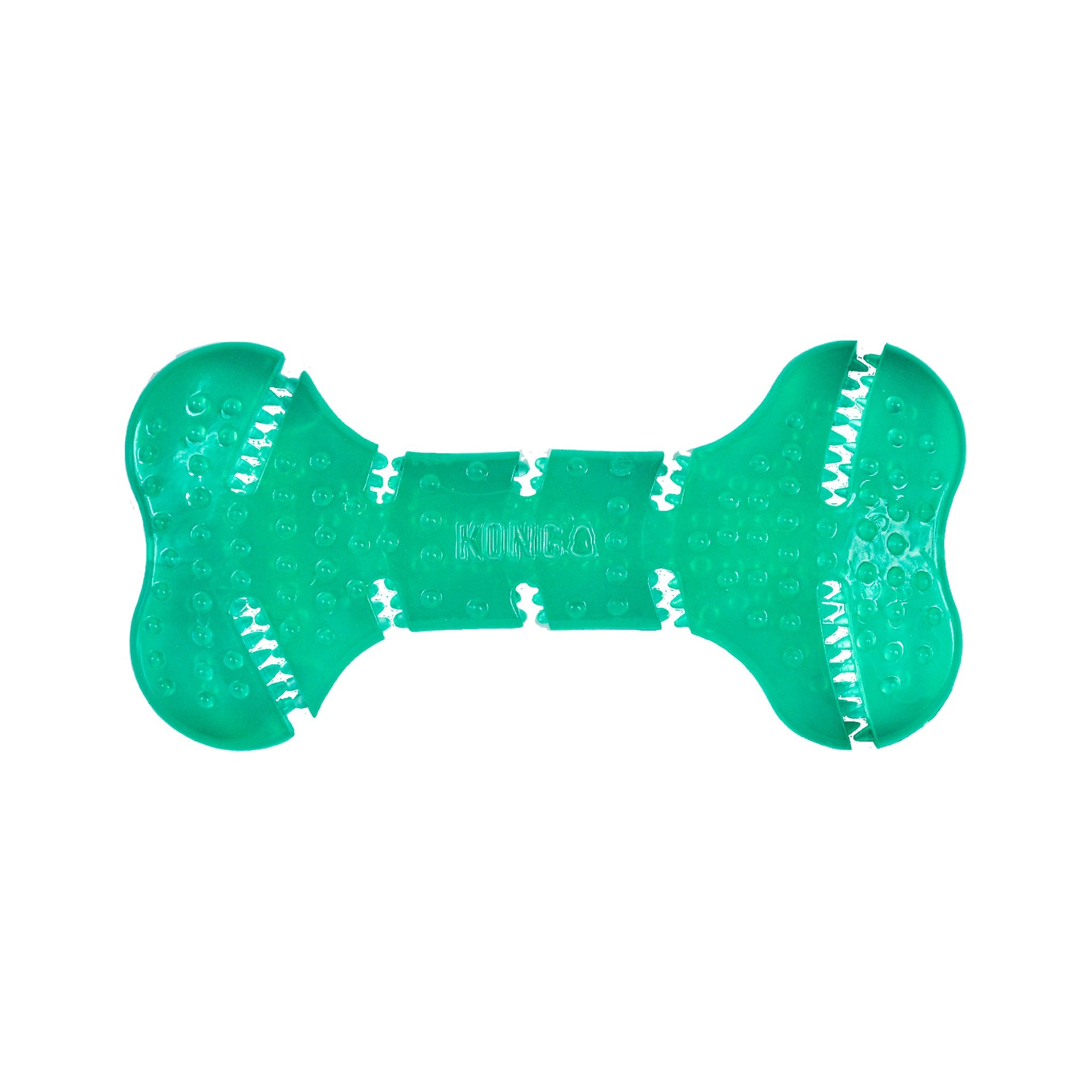 KONG Squeezz Dental Bone chew toy in teal.