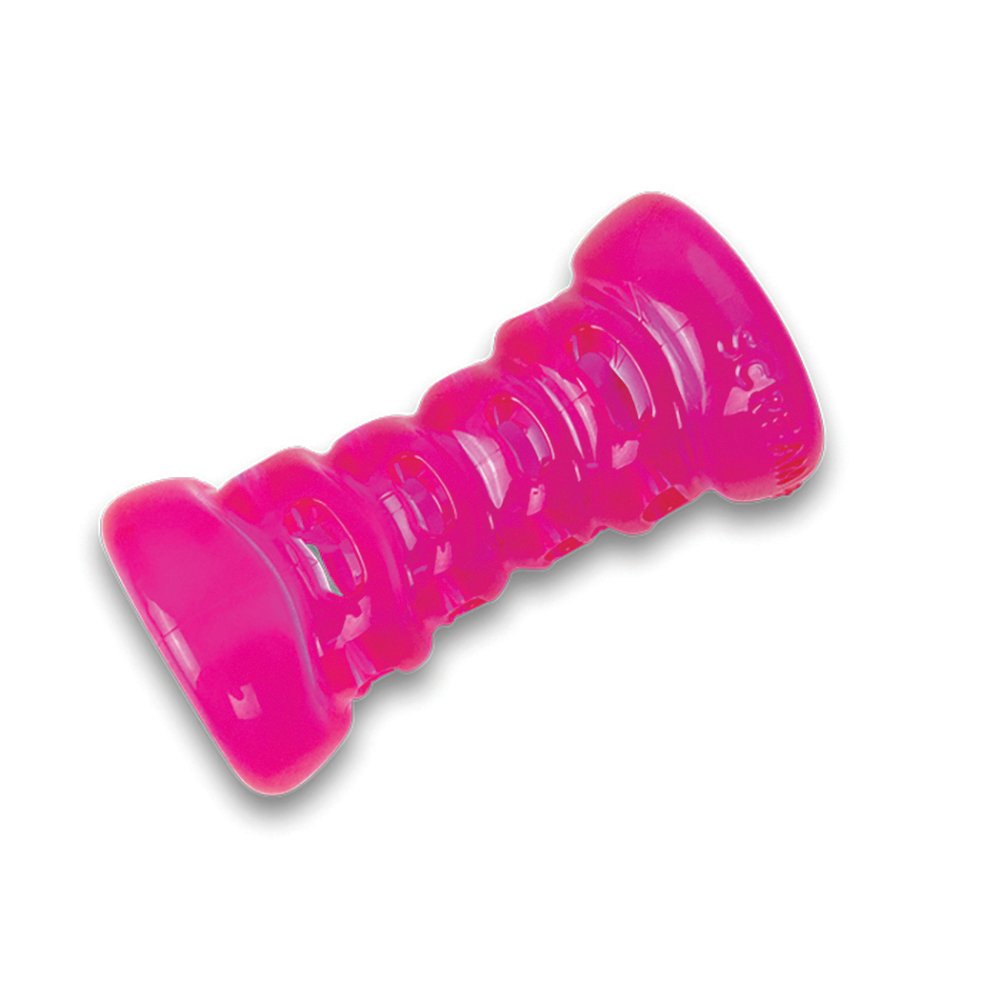 Durable Pink Scream Xtreme Treat Bone dog toy for engaging playtime