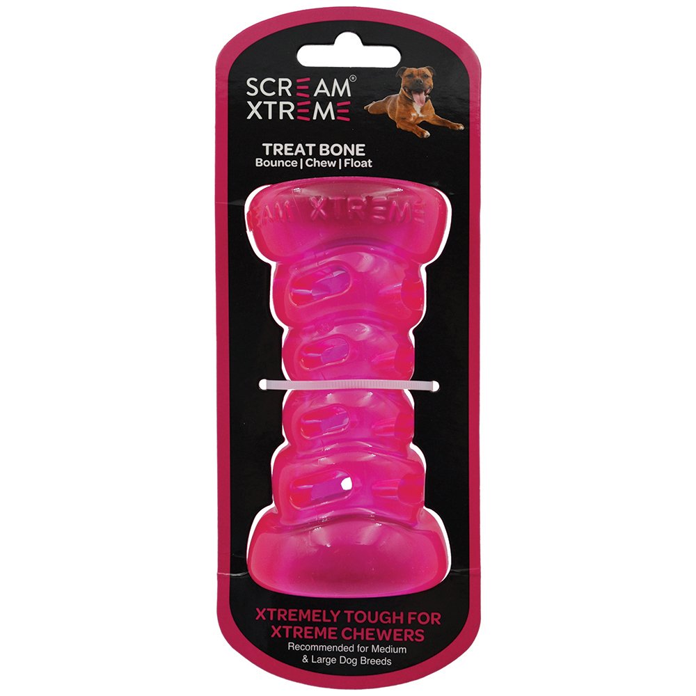 Xtremely Tough TPR material of the Scream Xtreme Treat Bone