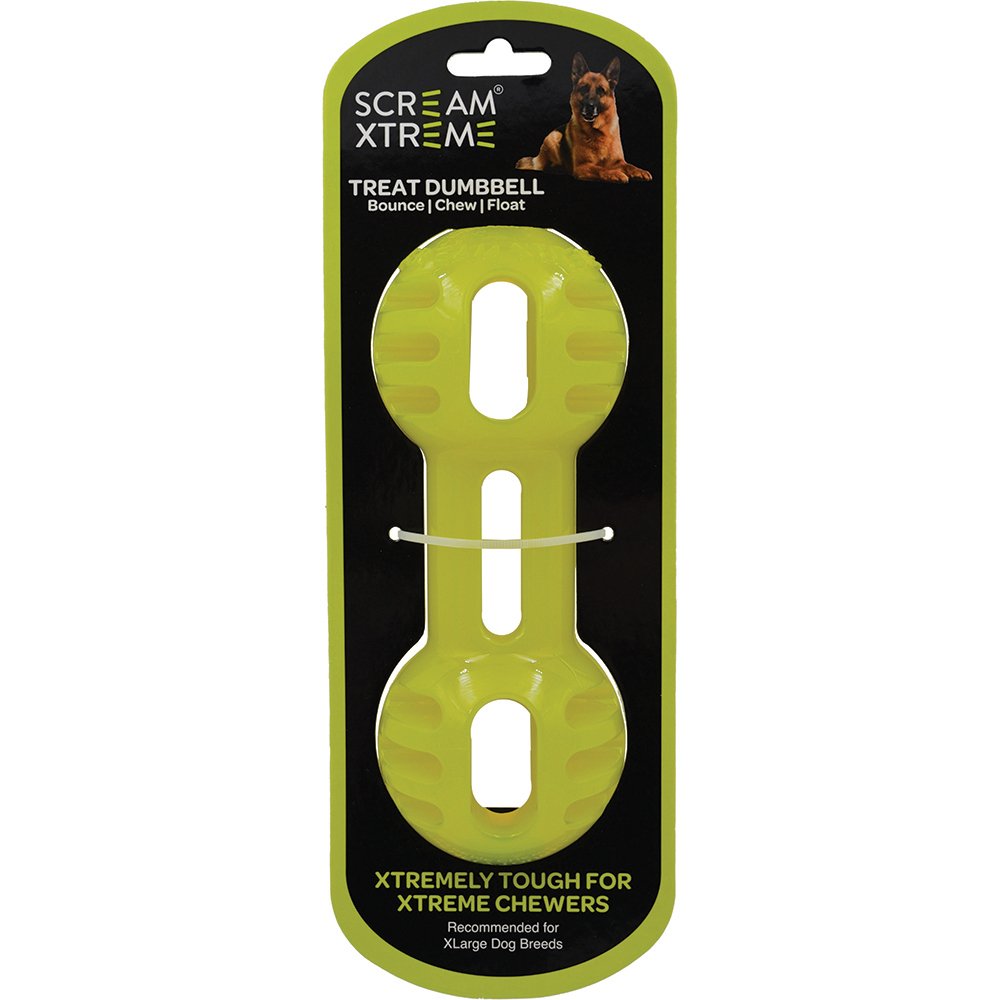 Pet-Friendly Loud Green Toy - Scream Xtreme Treat Dumbbell for Dogs