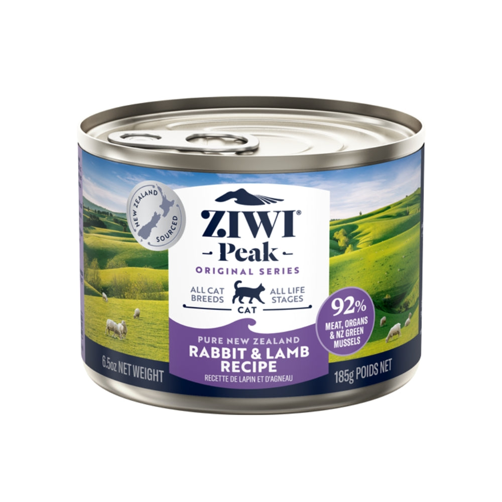 185g Can of Ziwi Peak Rabbit and Lamb Wet Food for Cats