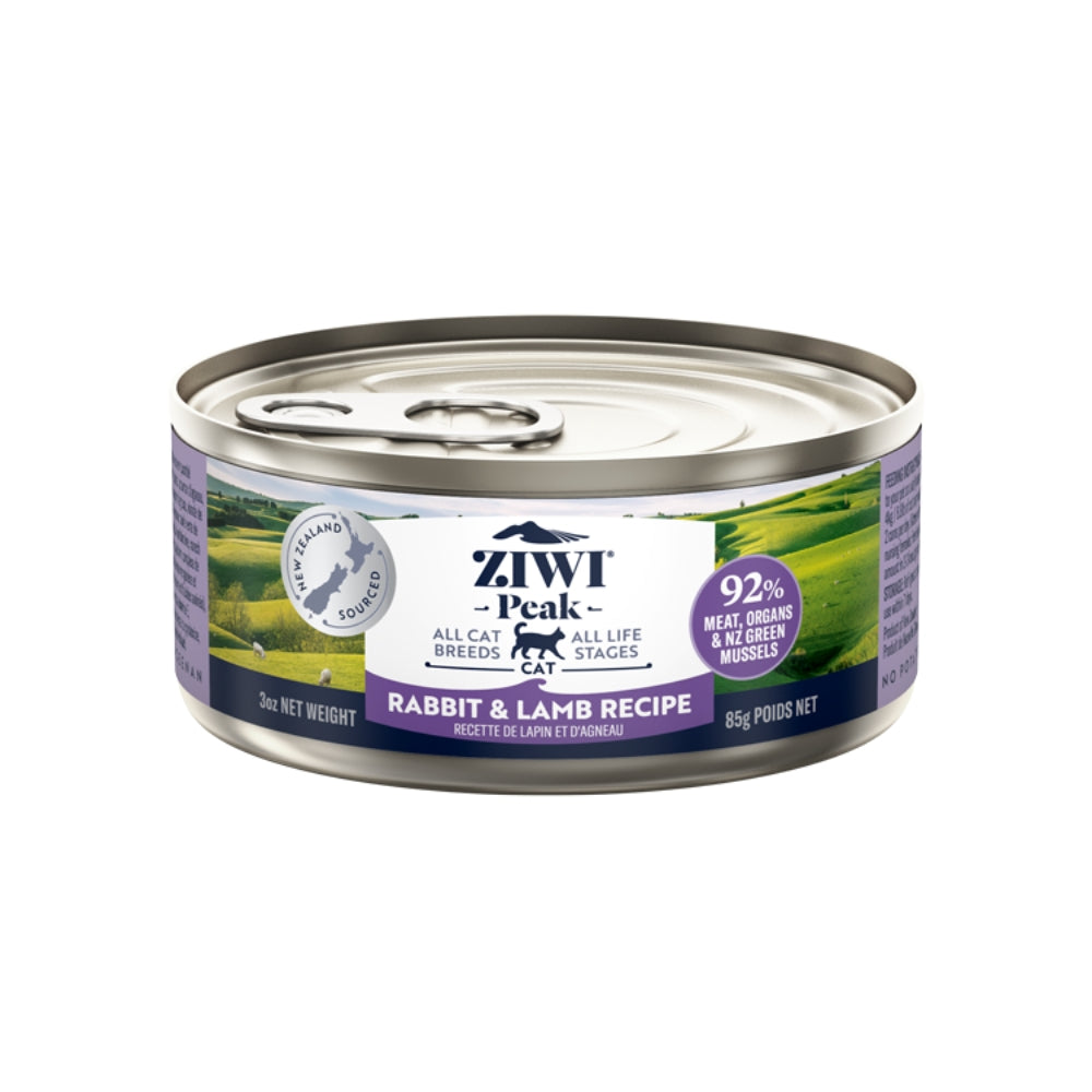85g Can of Ziwi Peak Rabbit and Lamb Wet Food for Felines