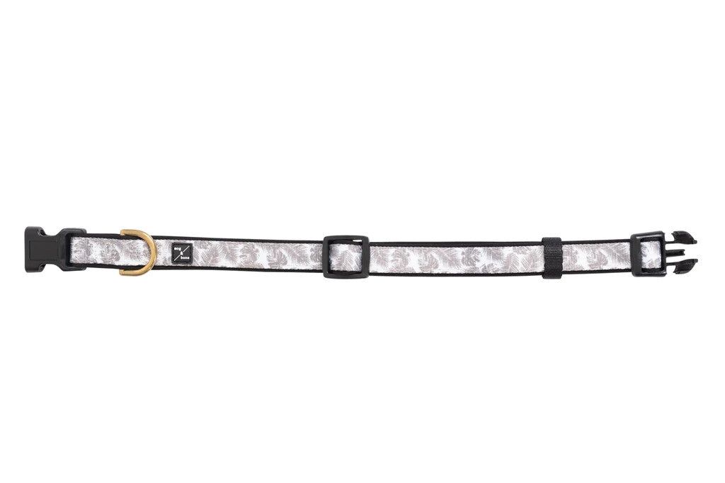 Mog & Bone Neoprene Dog Collar Mocca Tropical Leaves Print