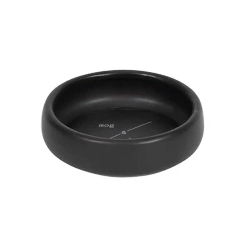 Mog and Bone Designer Ceramic Cat Bowl Black