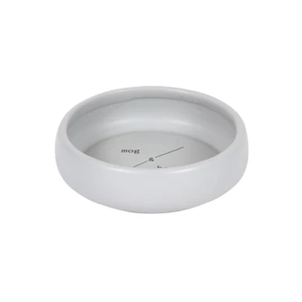 Mog and Bone Designer Ceramic Cat Bowl Cool Grey
