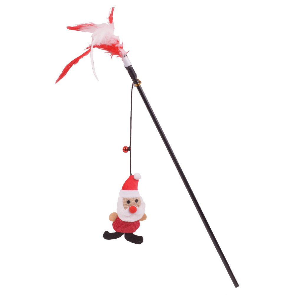 OurPets Holiday Snag-Ables Jolly Pal Santa Wand, Cat Toy