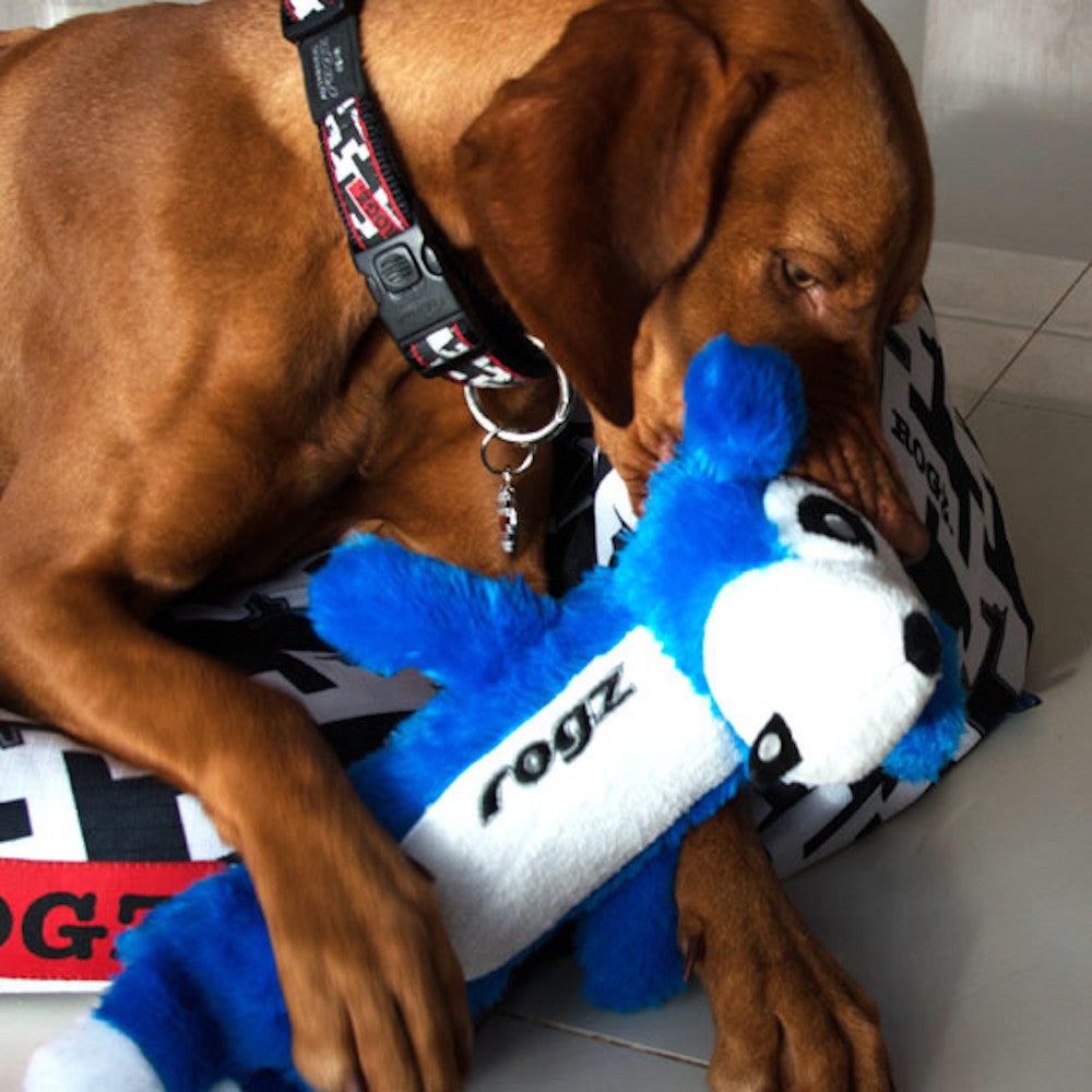 Rogz Thinz Fun-Filled Plush Dog Toy Blue