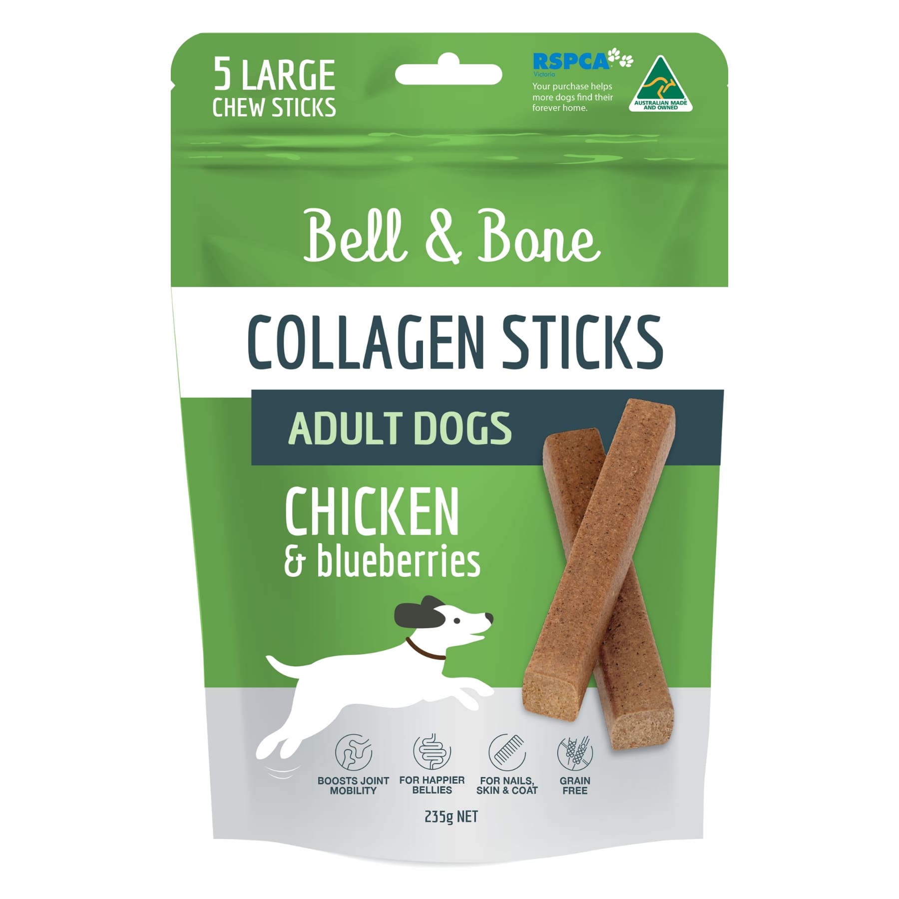 Bell & Bone Collagen Chew Sticks for Adult Dogs - Chicken & Blueberries