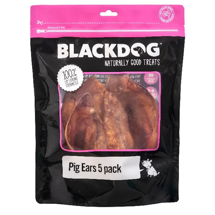 Blackdog Pig Ears Naturally Good Dog Treats 5 Pack