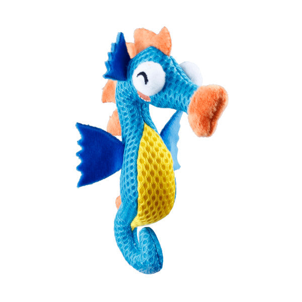 GIGWI Dental Mesh Seahorse with Catnip Cat Toy