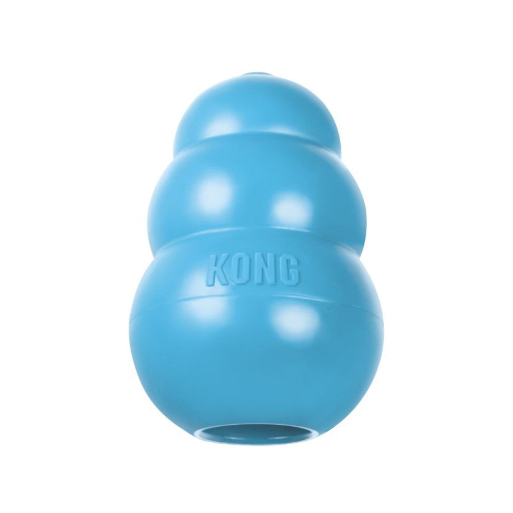 KONG Puppy blue dog toy is fun to chew, chase and fetch and has been designed to meet the needs of a new puppy's baby teeth.