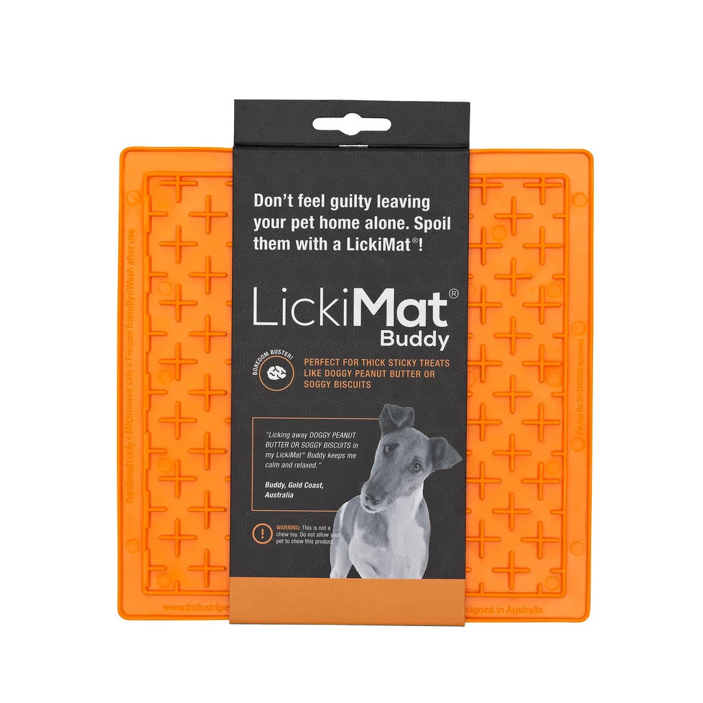 LickiMat Buddy Authentic Boredom Buster for Dogs - Colour Orange