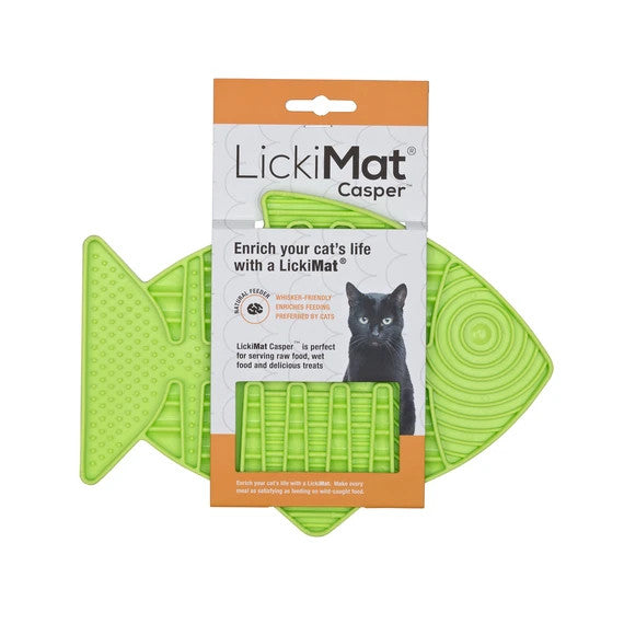 Lickimat Casper Enrichment Feeder for Cats - Green