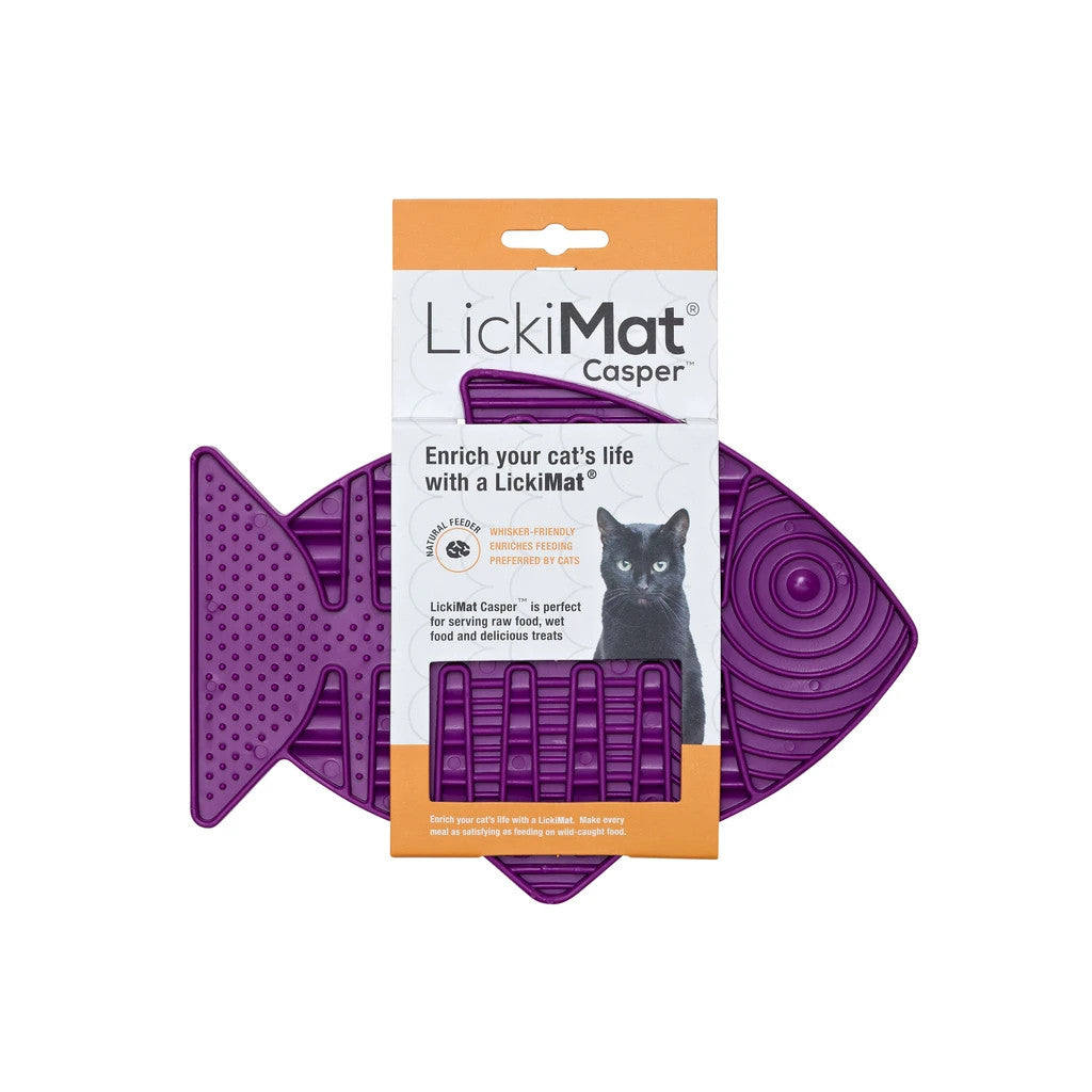 Lickimat Casper Enrichment Feeder for Cats - Purple