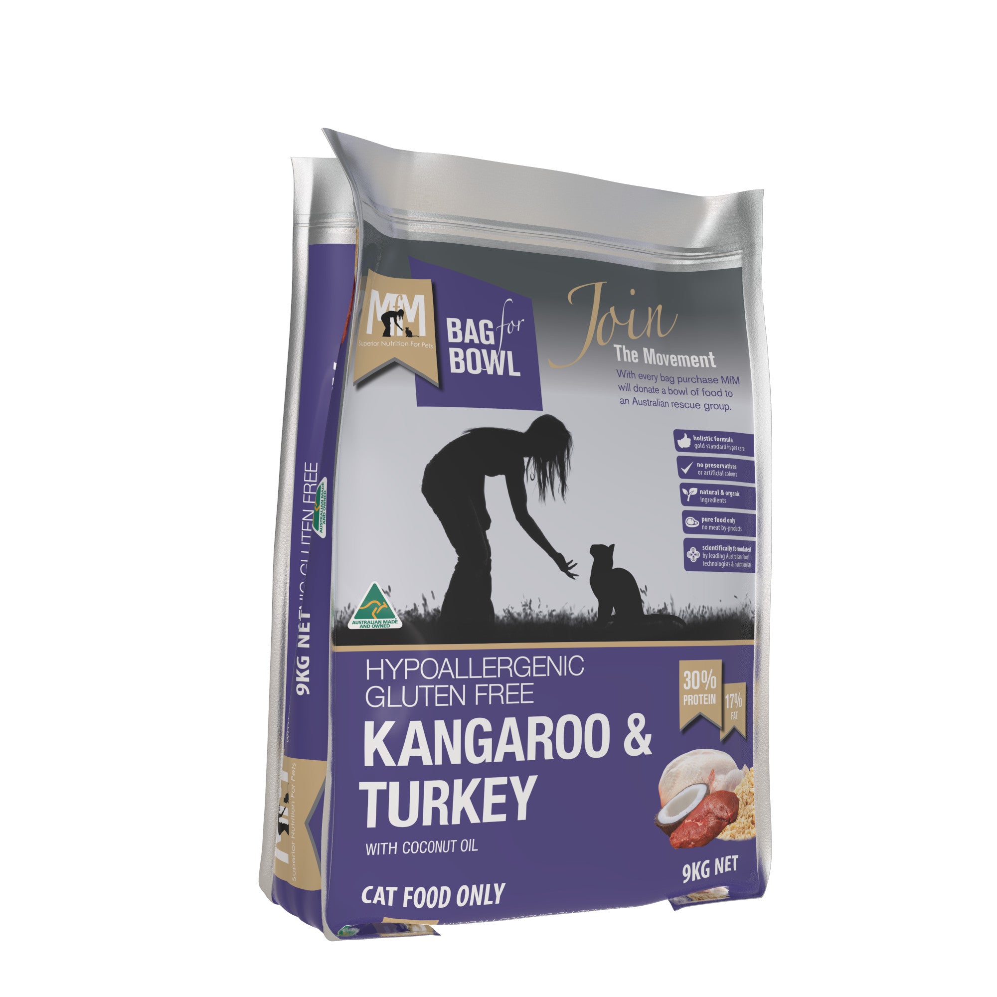 Meals for Meows Kangaroo & Turkey Dry Cat Food 9kg.