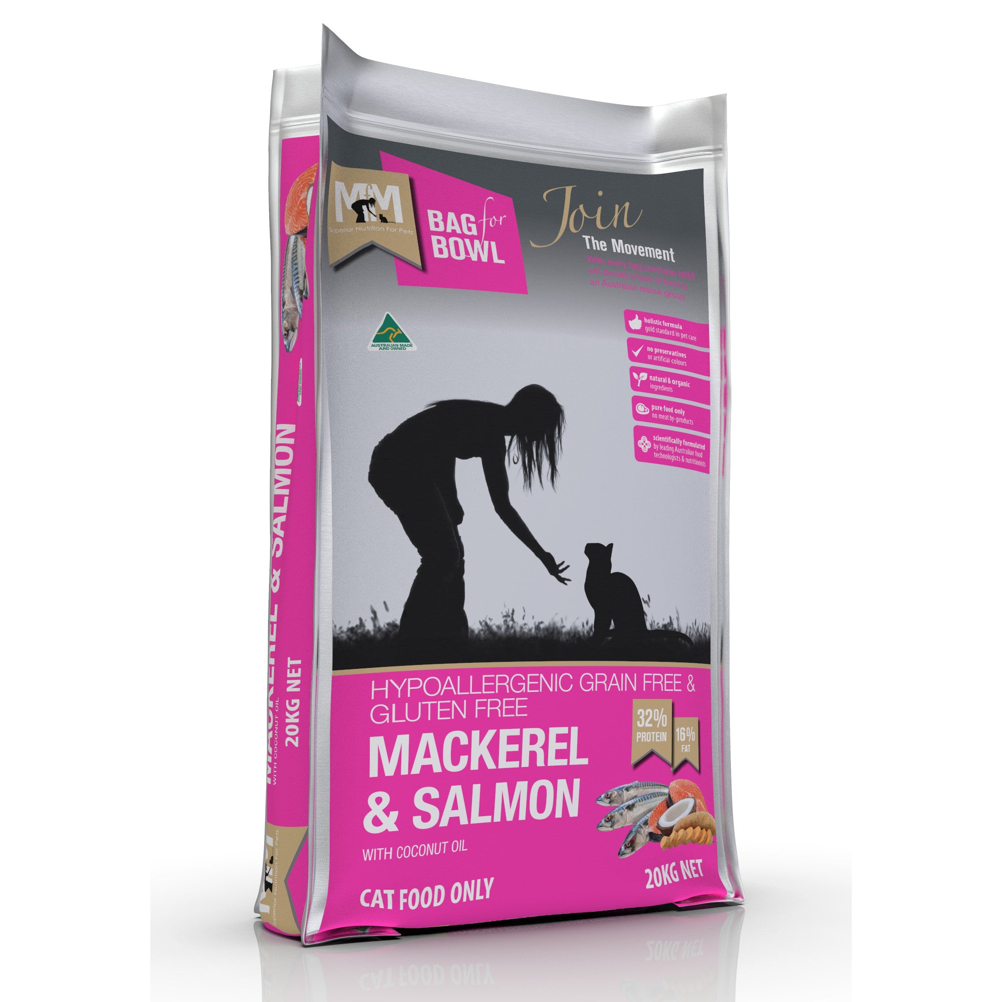 Meals for Meows Mackerel & Salmon Dry Cat Food 20kg.