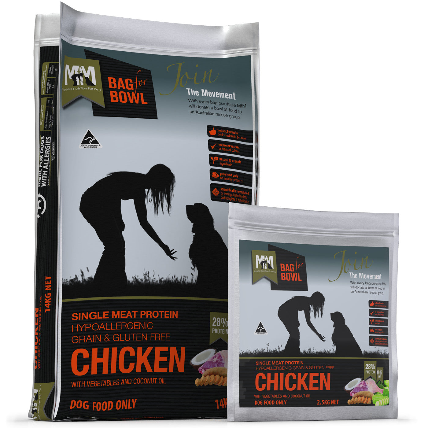 Meals for Mutts Chicken Single Meat Protein Dog Food.
