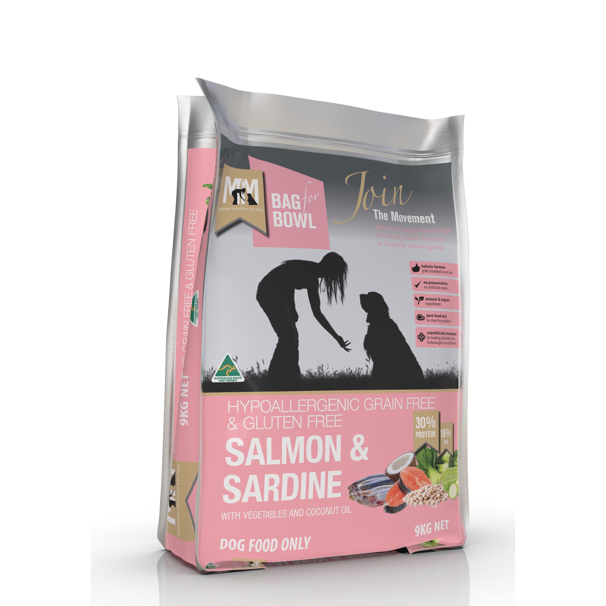 Meals for Mutts Grain Free Salmon and Sardine Dog Food 9kg.