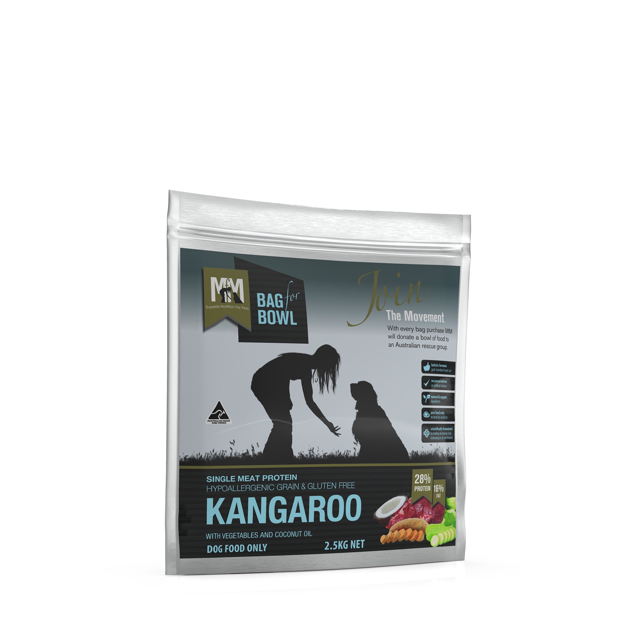 Meals for Mutts Kangaroo Single Meat Protein Dog Food 2.5kg.