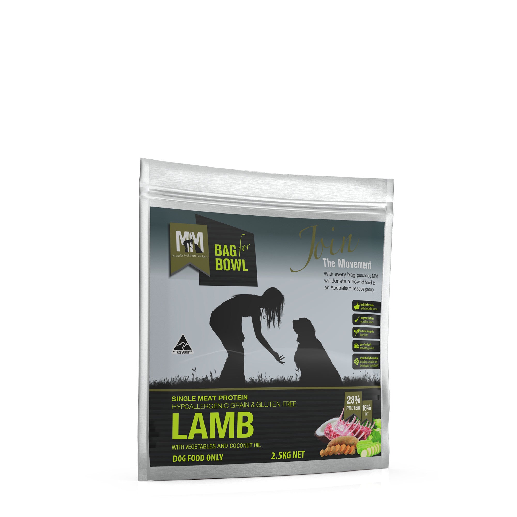 Meals for Mutts Lamb Single Meat Protein Dog Food 2.5kg.