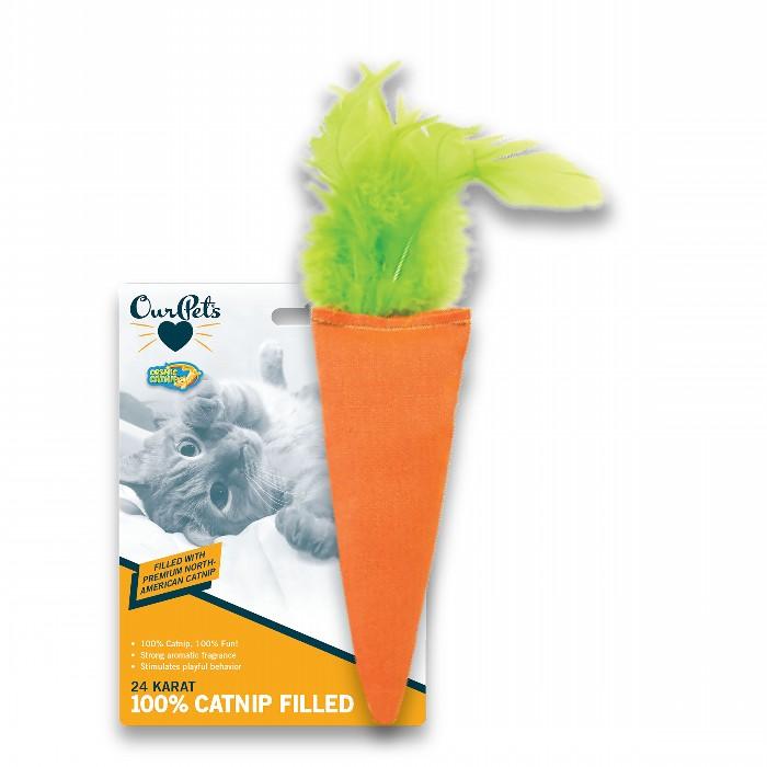 OurPets Cosmic Catnip Filled Toy Carrot for Cats. Premium North-American Catnip.