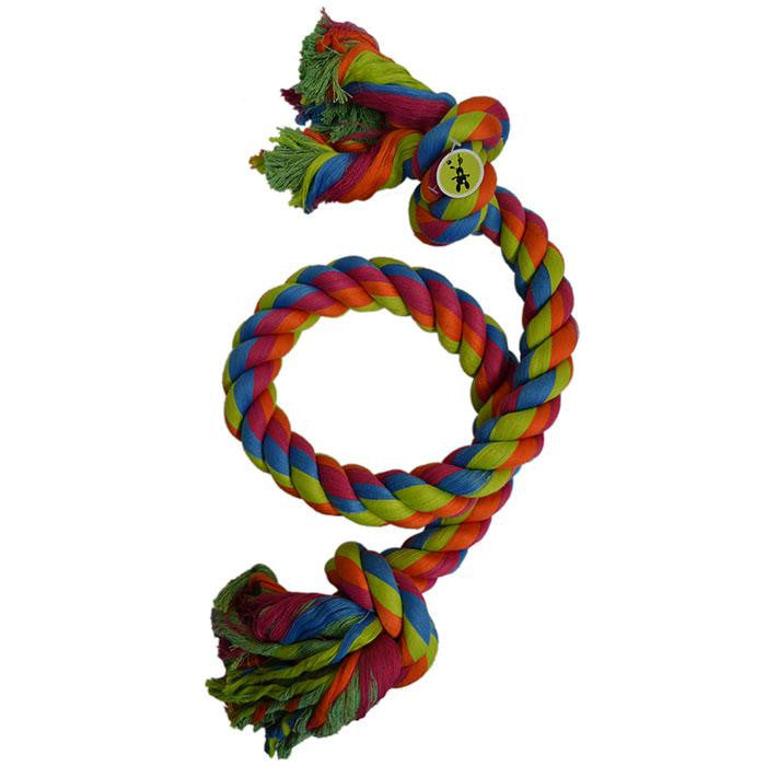 Scream 2-Knot Jumbo Rope 120cm Interactive Dog Toy for Tug-O-War Games.