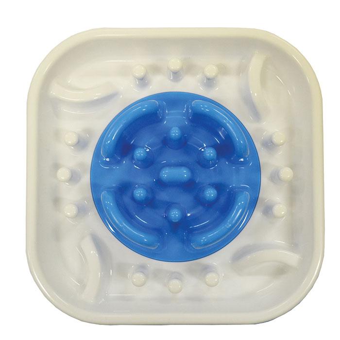 Scream Loud Blue Slow Feed Dog Bowl with Removable Coloured Centre