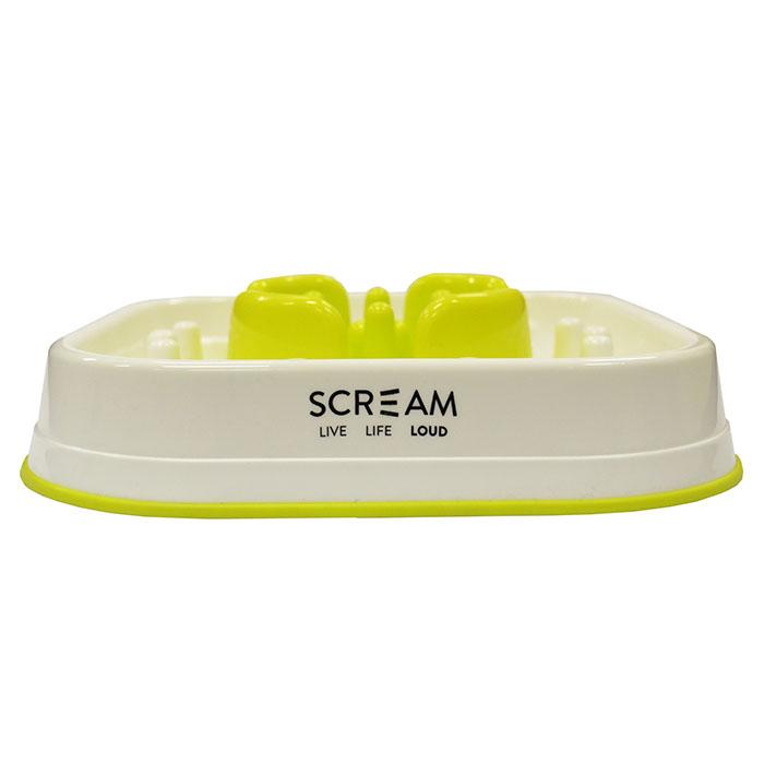 Scream Loud Green Slow Feed Dog Bowl