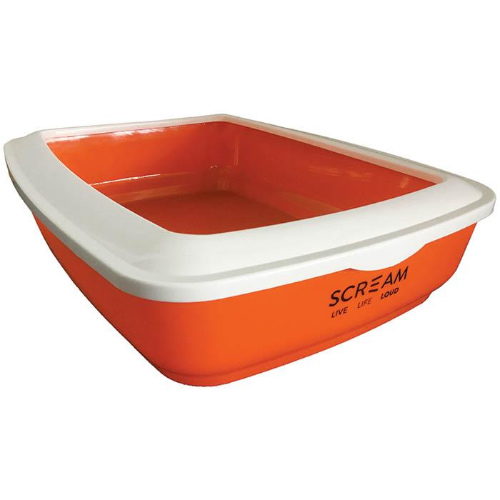 Scream Rectangle Cat Litter Tray Loud Orange