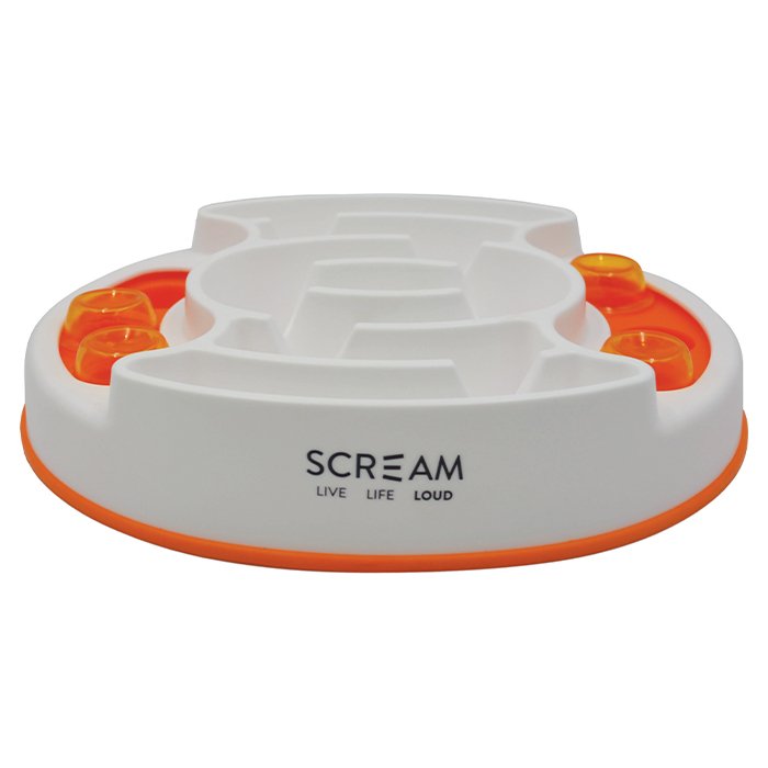 Scream Slow Feed Puzzle Bowl Loud Orange