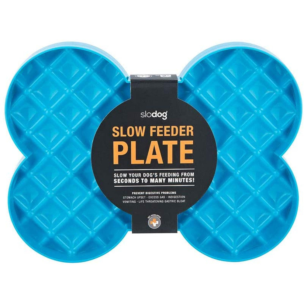 SloDog Slow Feeder Plate for Dogs - Cyan