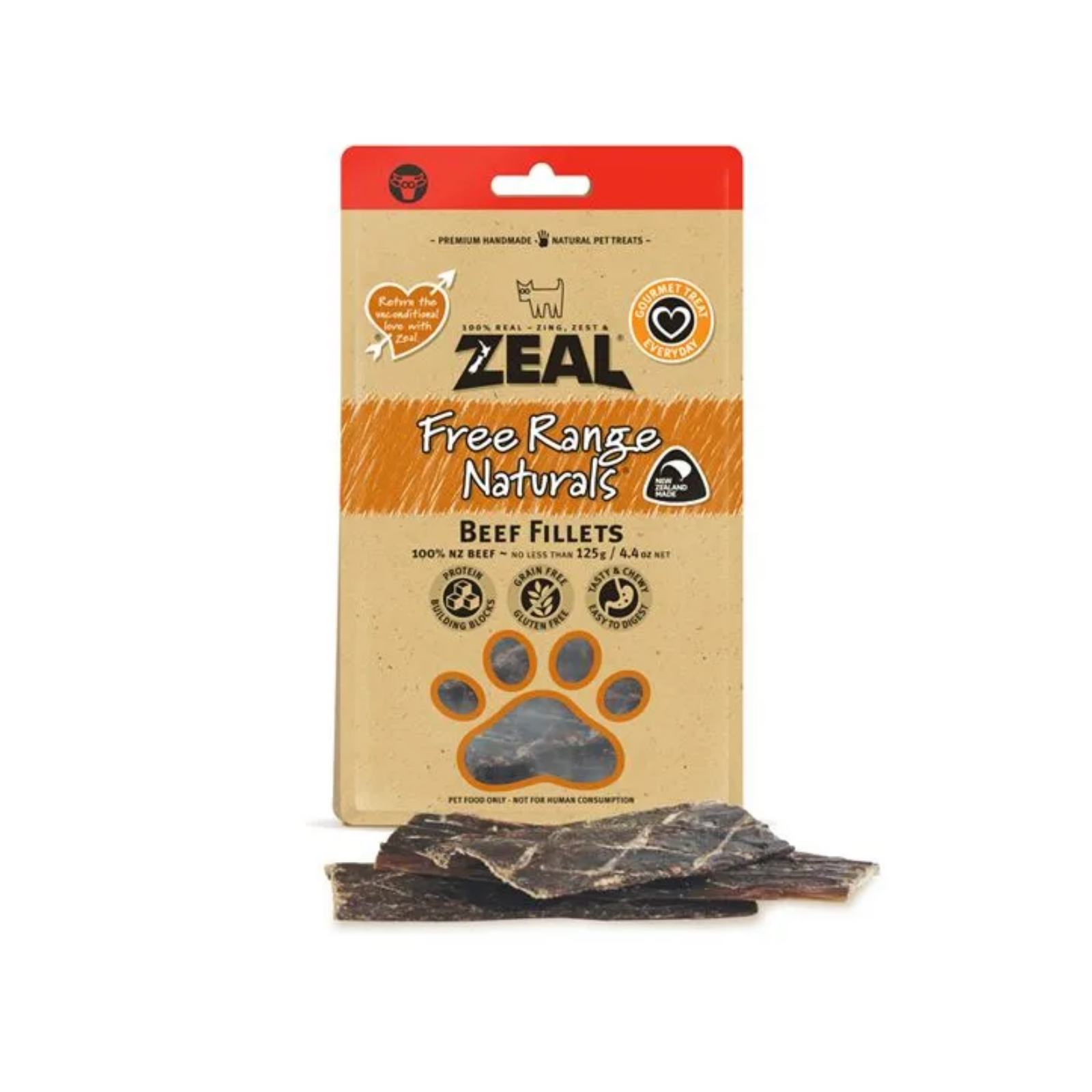 Zeal Free Range Naturals Beef Fillets Dog Treats.