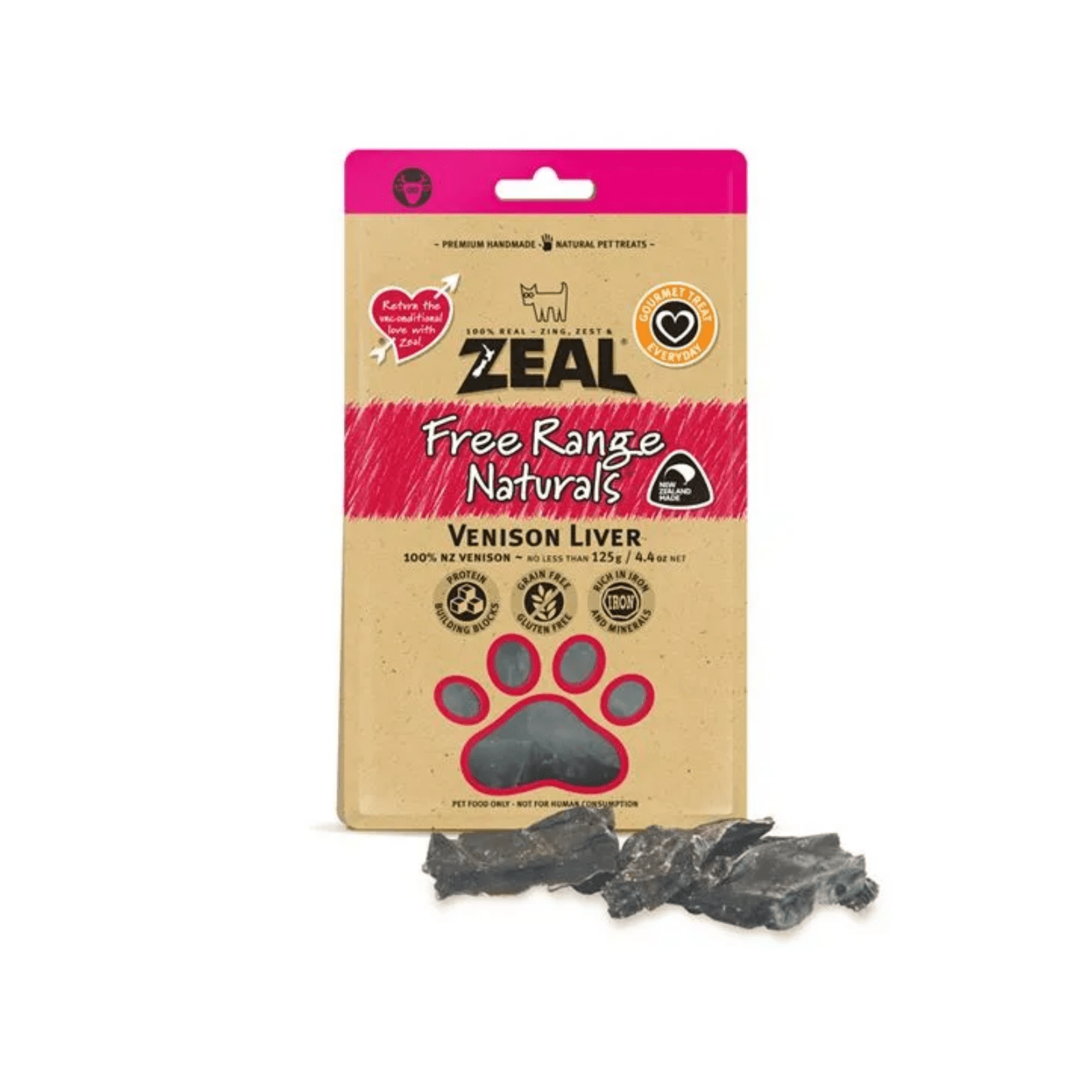 Zeal Dog Treats, Free Range Naturals Venison Liver.