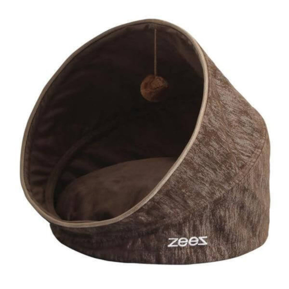 ZEEZ Cat Bed Pop Up Pet Cave with Cushion Storm Grey