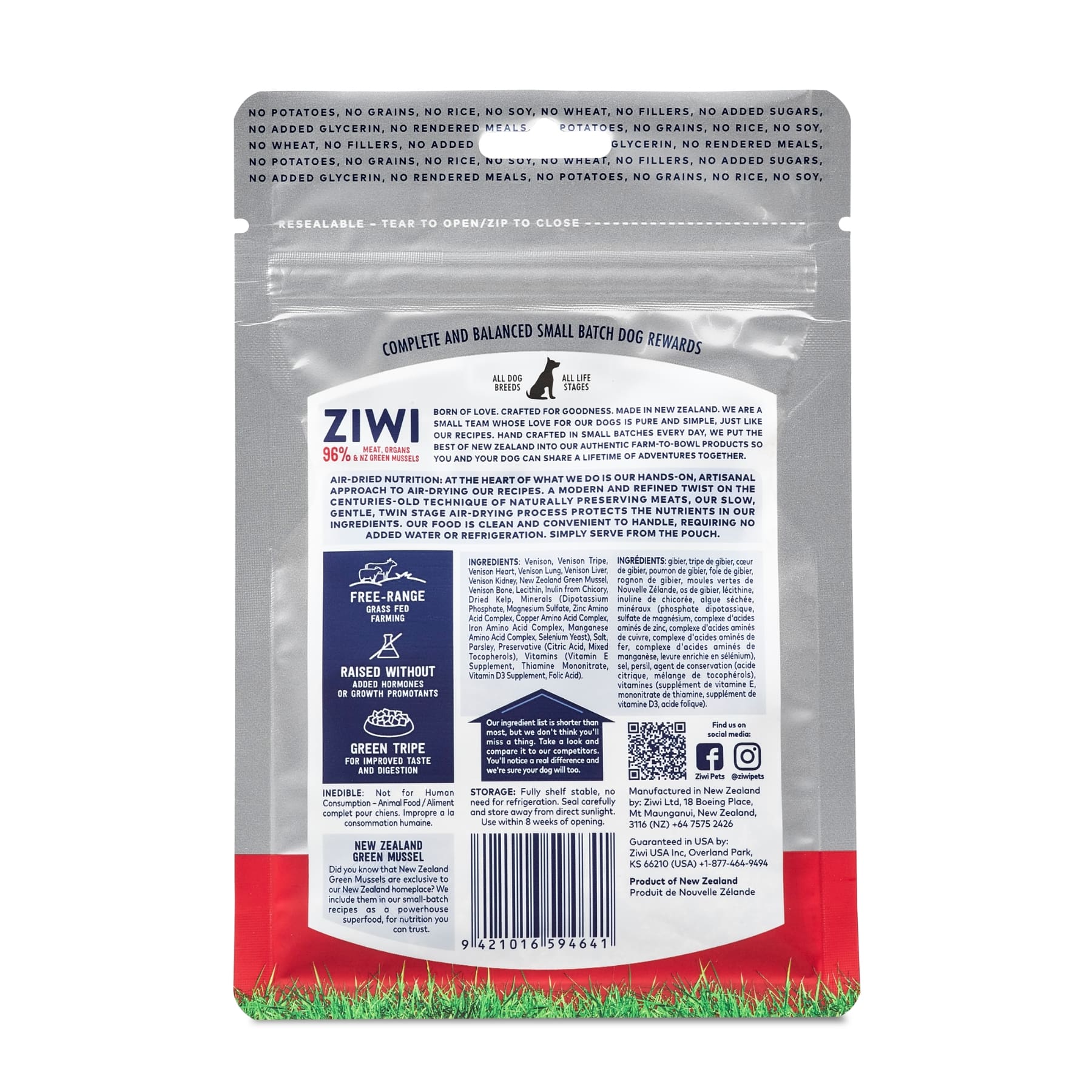ZIWI Peak Good Dog Rewards Venison Recipe. New Zealand-Made Dog Treats.