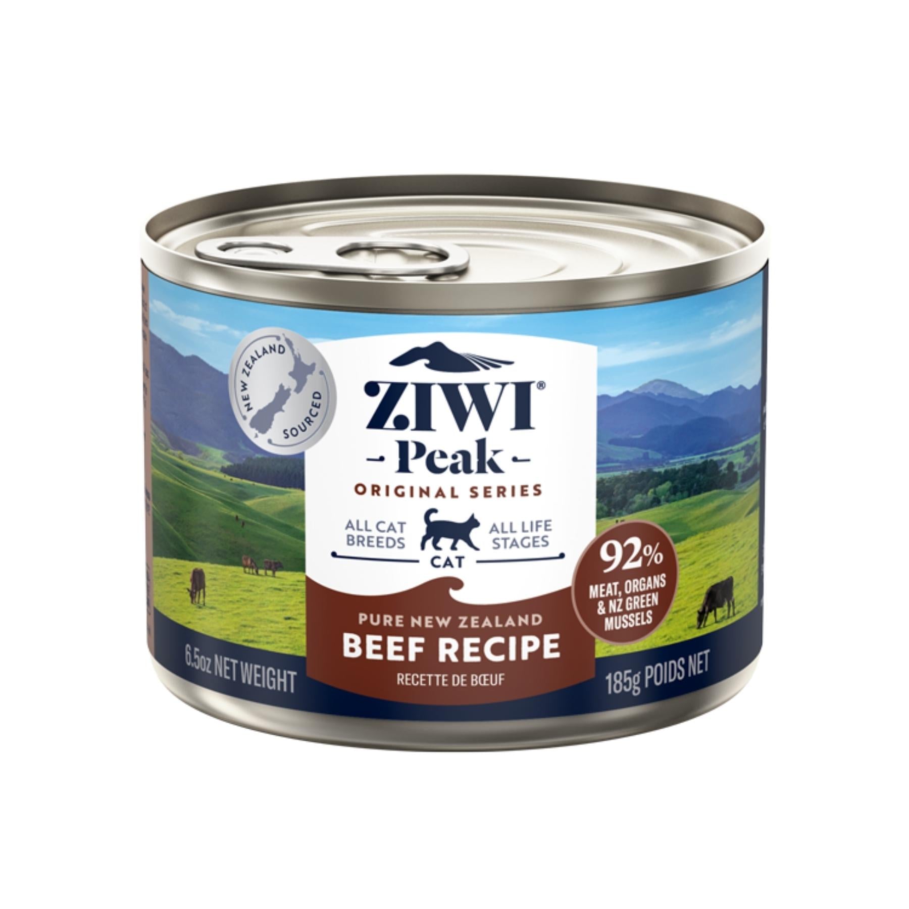 ZIWI Peak Wet Cat Food Beef 185g Can.