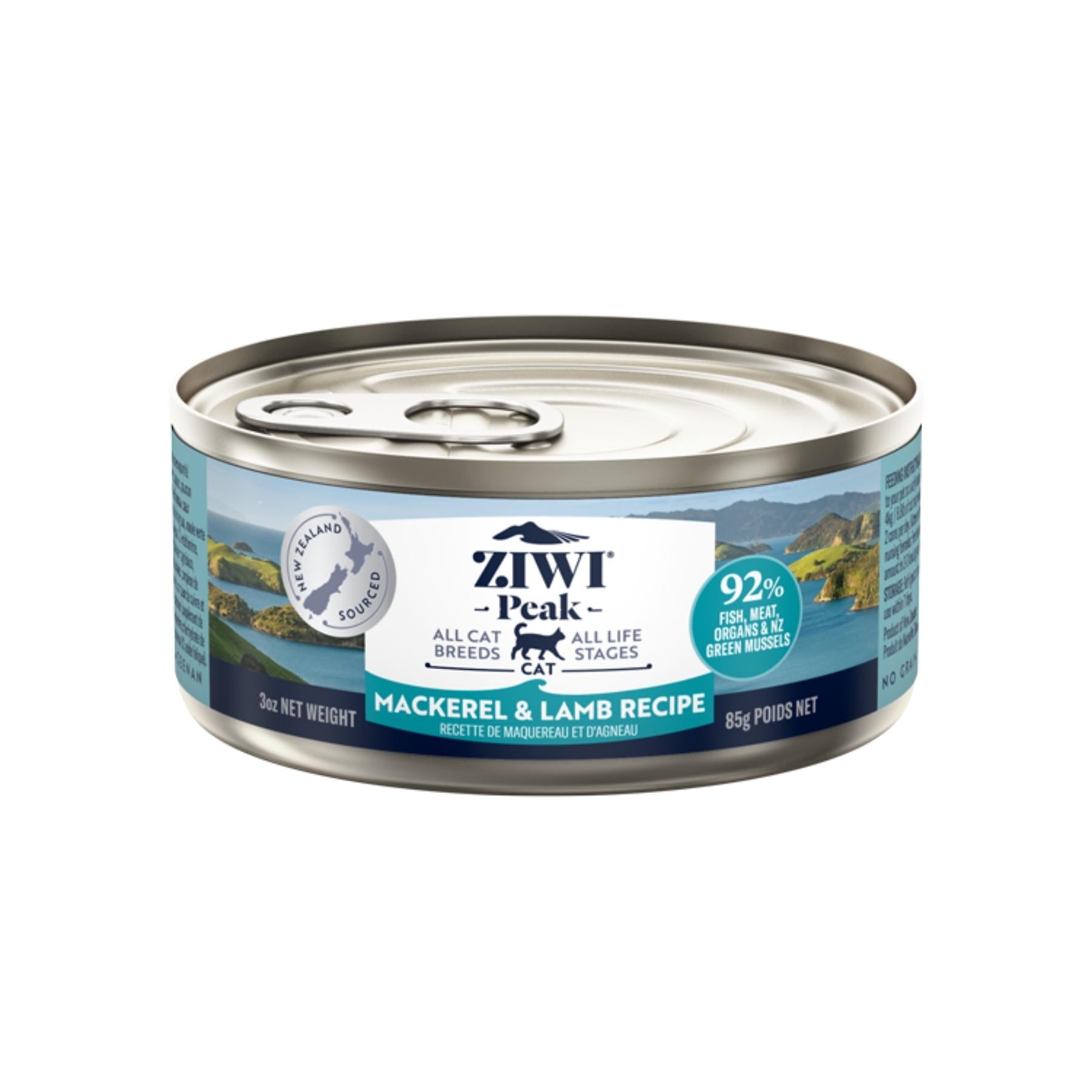 ZIWI Peak Wet Cat Food Mackerel & Lamb Recipe 85g Can