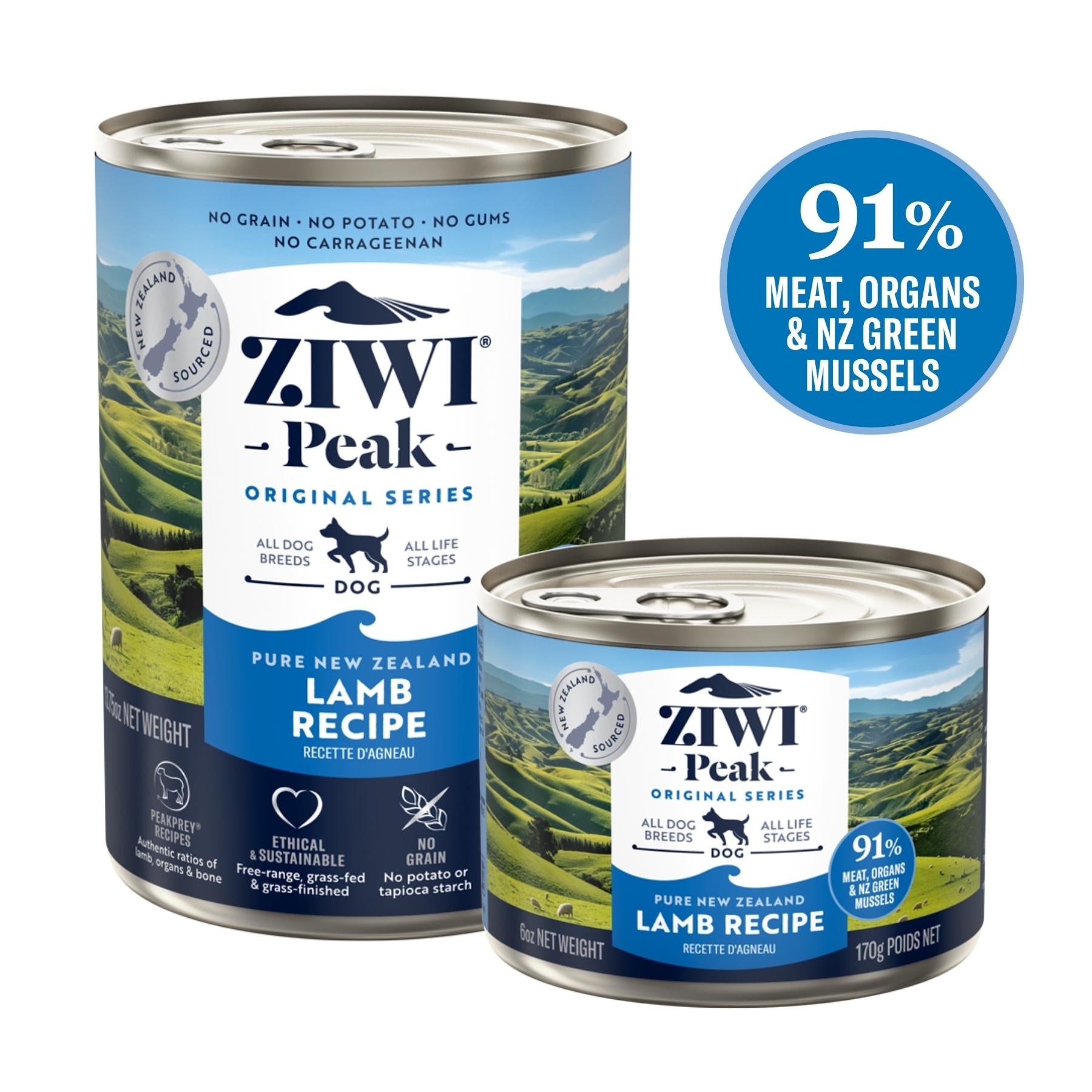 ZIWI Peak Wet Dog Food Lamb Recipe Grain Free Low Carb