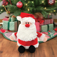 Santa Plush Christmas Toy for Dogs, featuring a red crinkly hat and long white beard.