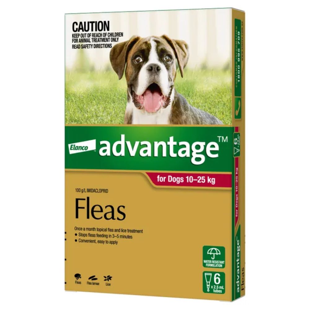 Flea control solution designed for dogs weighing 10 to 25kg