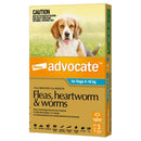 Advocate Medium Dog Aqua 4 to 10Kg 3 Pack