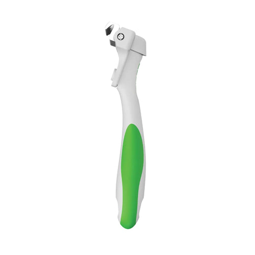 Close-up of the Andis Deshedding Tool's handle grip and hinge screw
