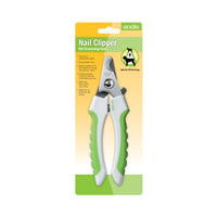 Front view of Andis Nail Clipper in branded packaging for dogs, showing stainless-steel blades and ergonomic grip.