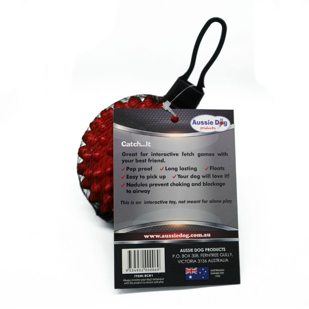 Red Dog Toy - Pop Proof Fetch Ball with Nodules 